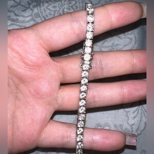 Sterling silver cubic zirconia tennis bracelet